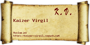 Kaizer Virgil névjegykártya
